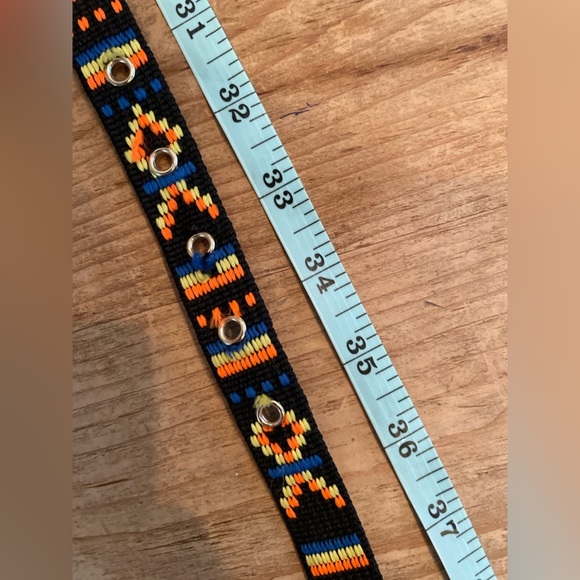 J Crew Women’s Colorful Embroidered Belt Aztec Southwestern Boho Tribal SM - Picture 8 of 9
